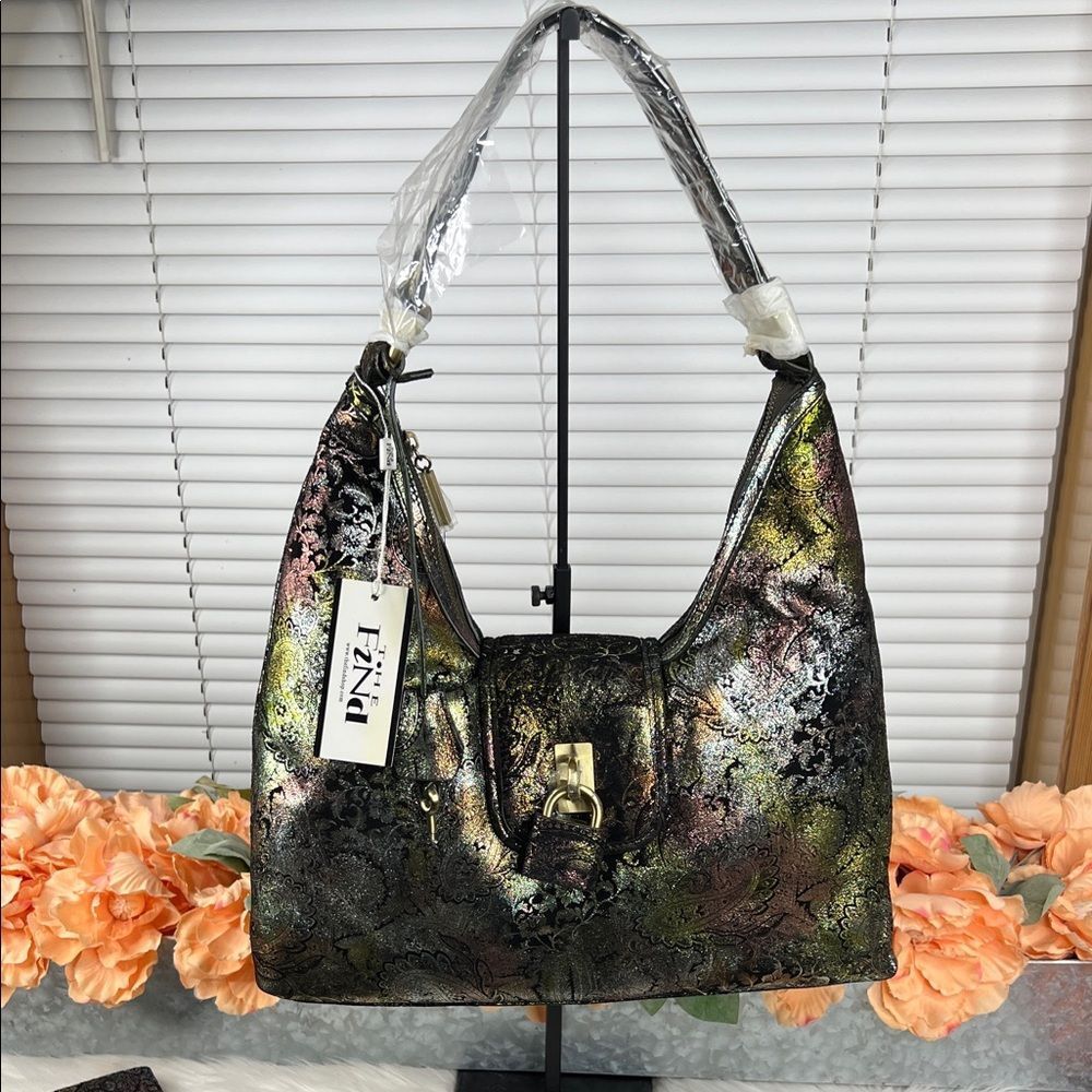 The Find Metallic Hobo Shoulder Bag NWT